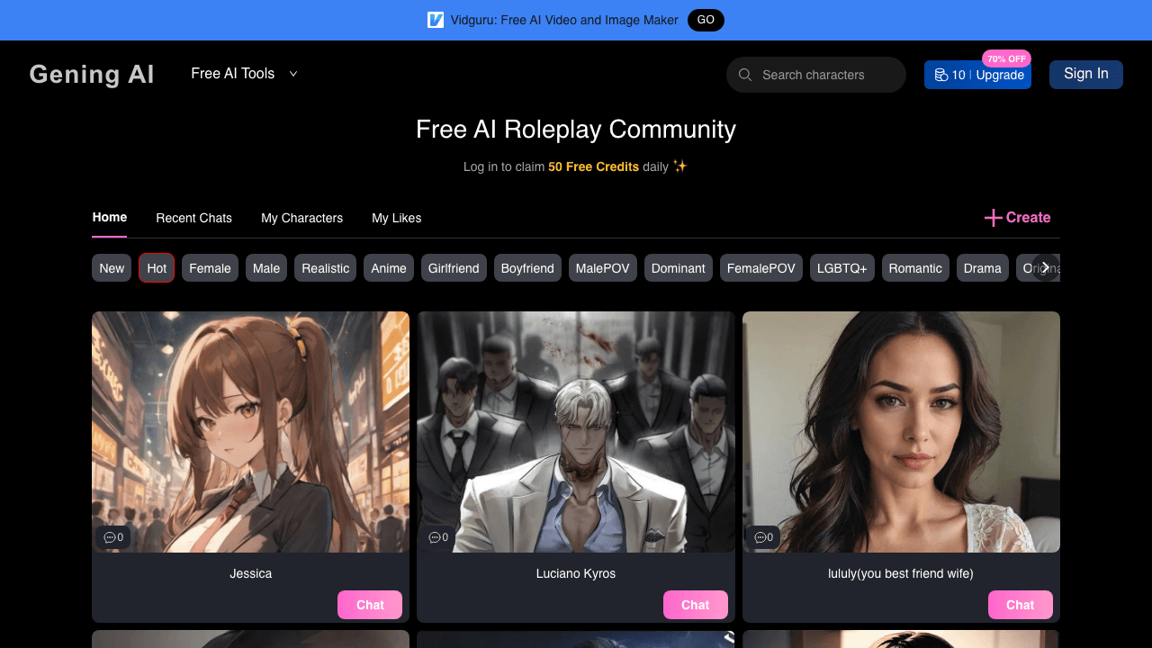 Gening AI screenshot