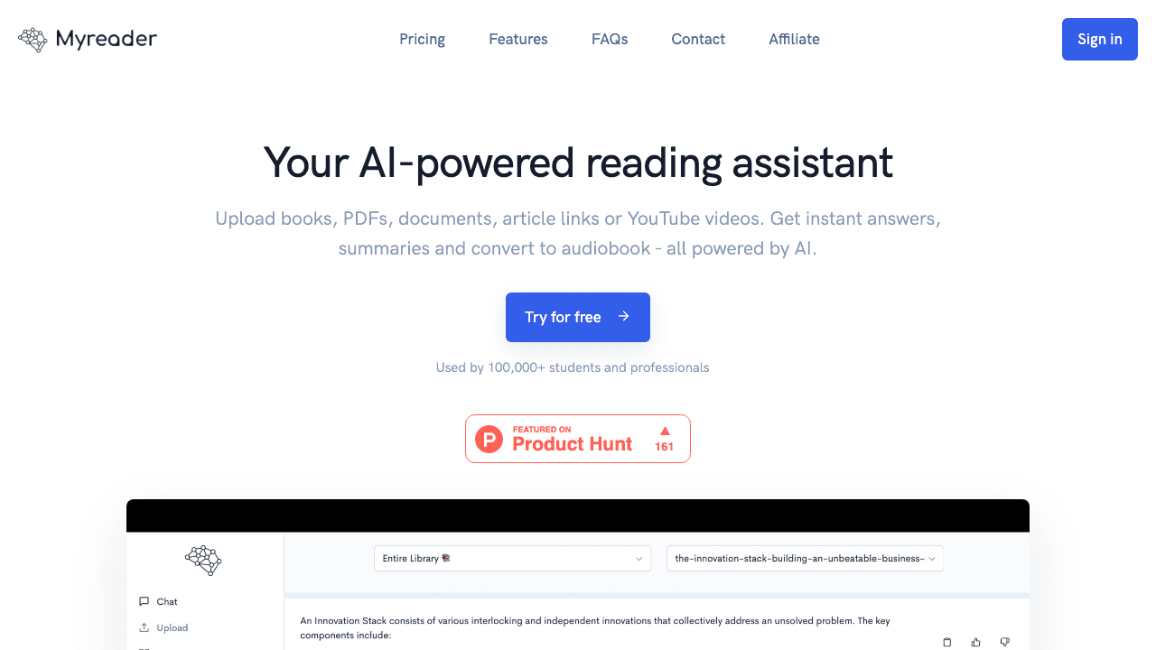 Myreader AI screenshot