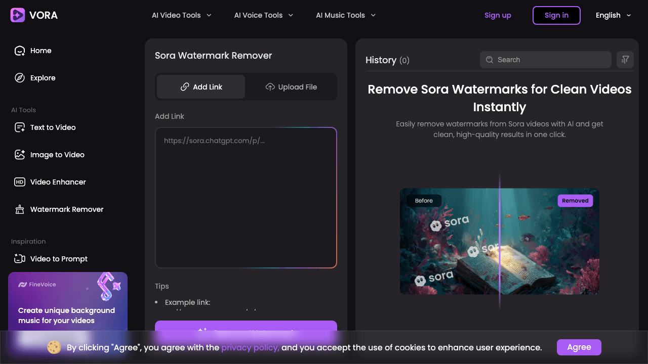 Sora Watermark Remover by Fineshare screenshot