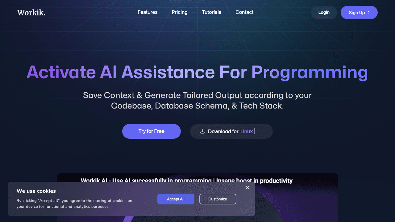 Workik AI screenshot