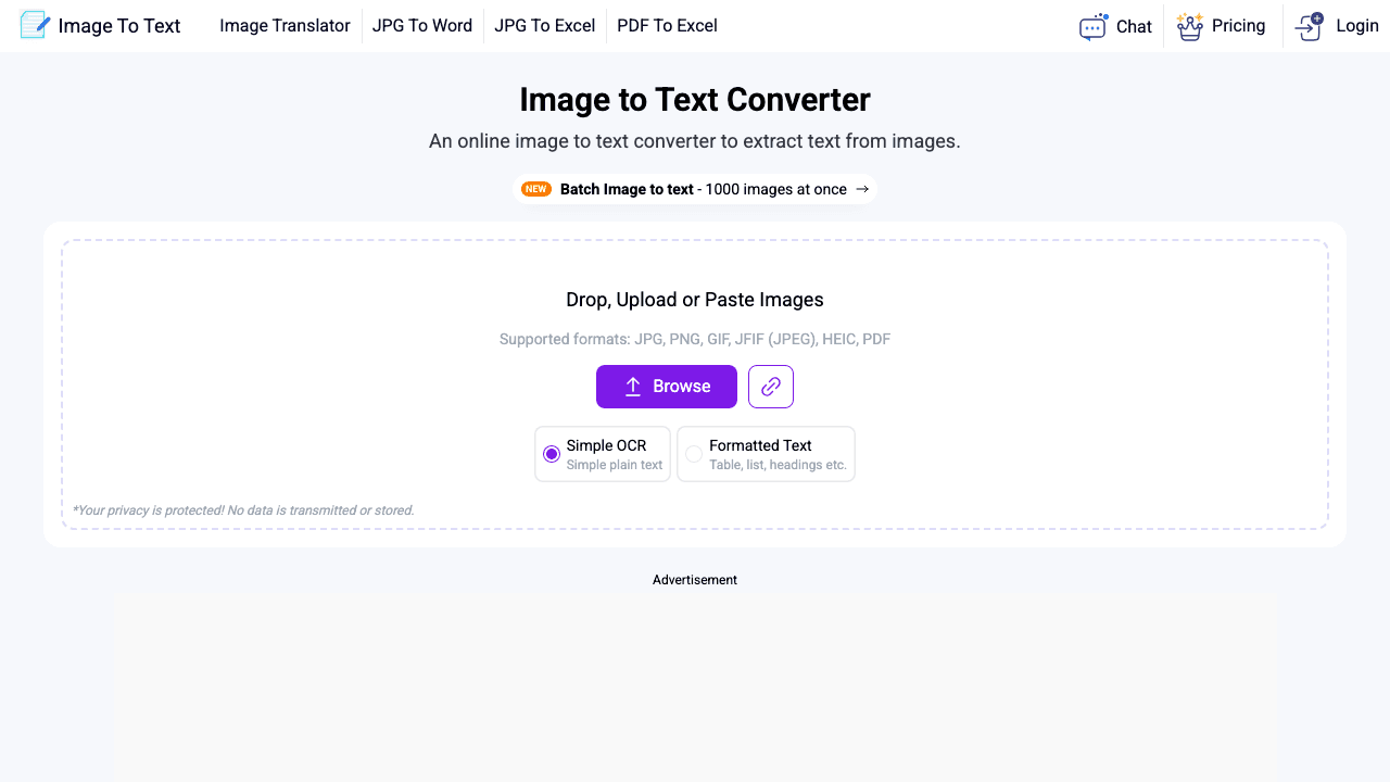ImageToText.info screenshot